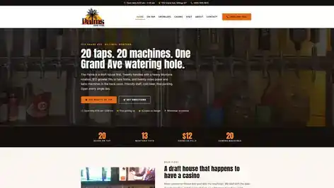 The Palms Grand Casino website homepage